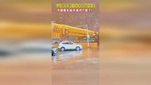 中国最北城市漠河下雪了