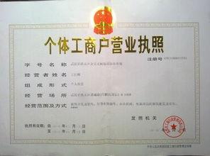 个体工商营业执照，开启你的创业之旅