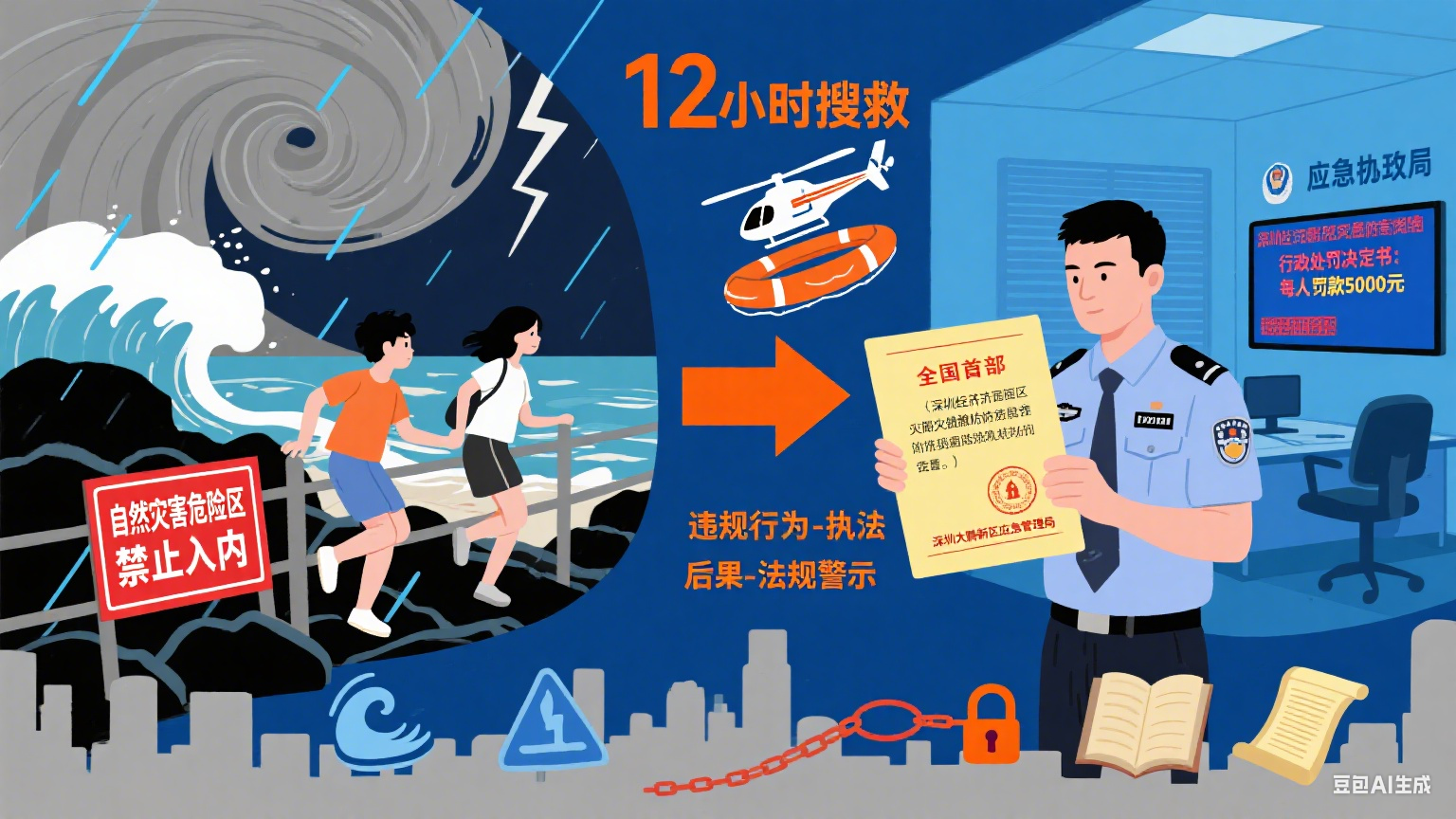 深圳开出全国首张自然灾害综合法规罚单，敲响安全警钟！